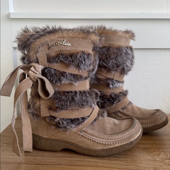 Sam Edelman Meiko Suede Leather and faux-fur Lined Boots Pull-On Moccasin Size 8 - Picture 12 of 14